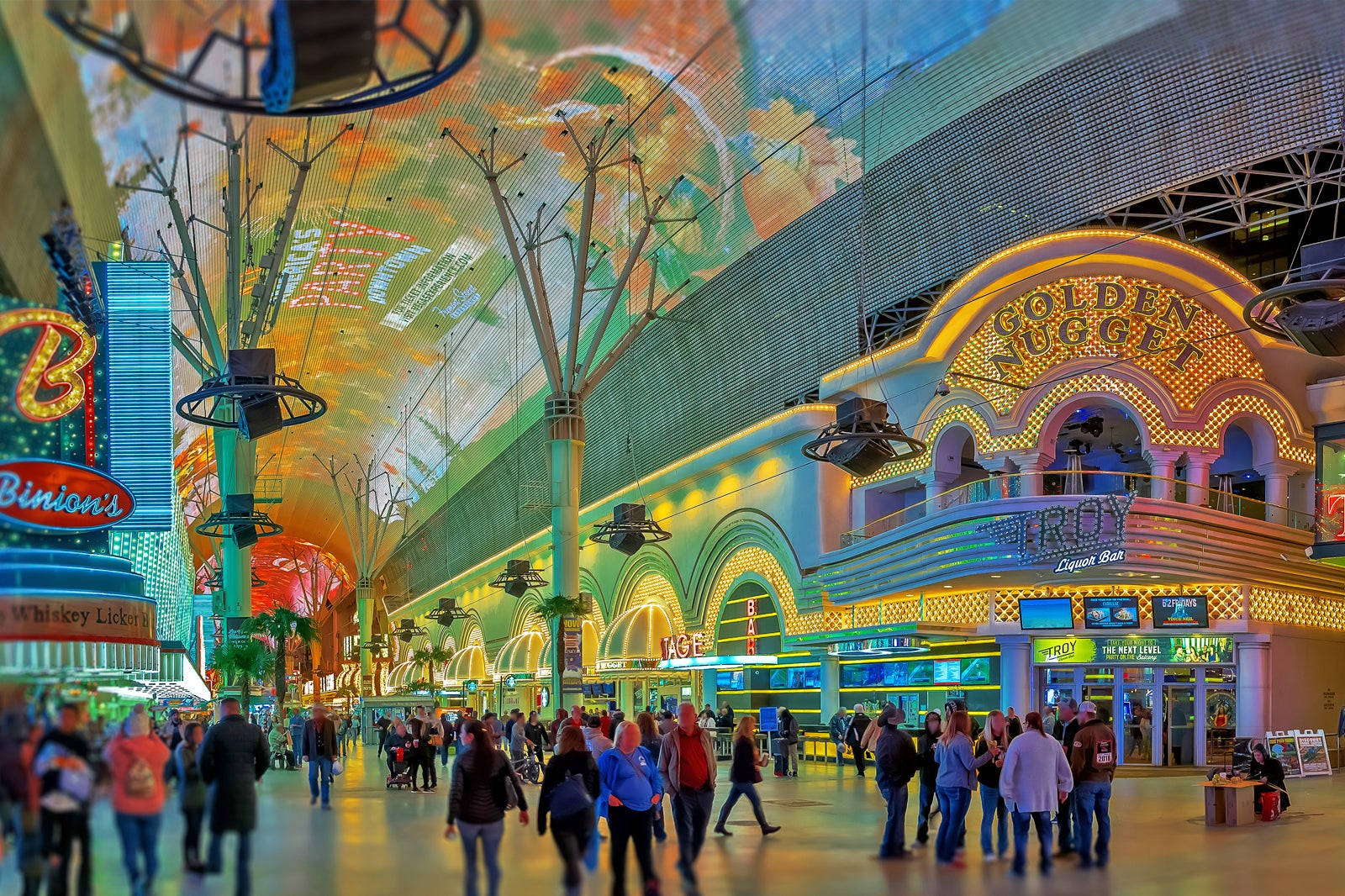 Tourists Walking Around Fremont Street Wallpaper