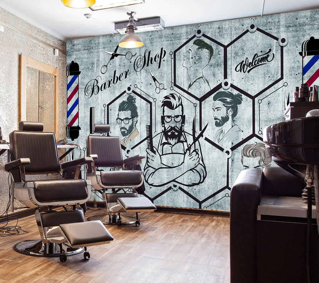 Traditional Barber's Pole Drawing Wallpaper