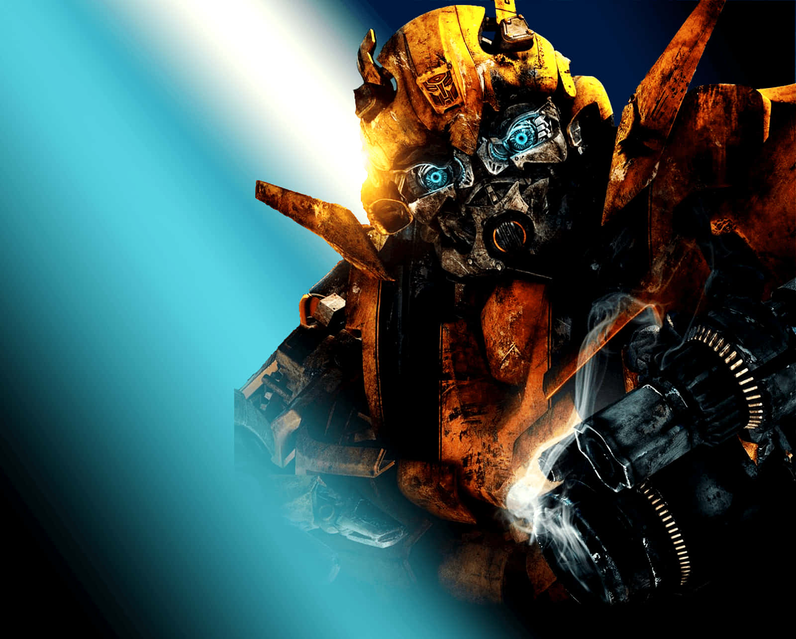 Transformers Bumblebee With Smoking Guns Wallpaper