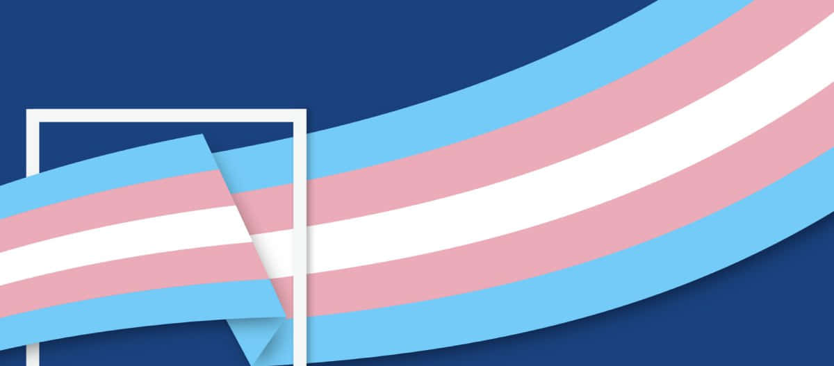 Transgender Flag On A Blue Background Wallpaper