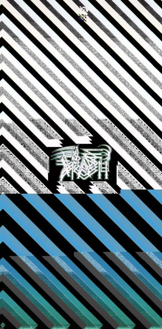 Trash Gang Logo With Green Stripes Wallpaper