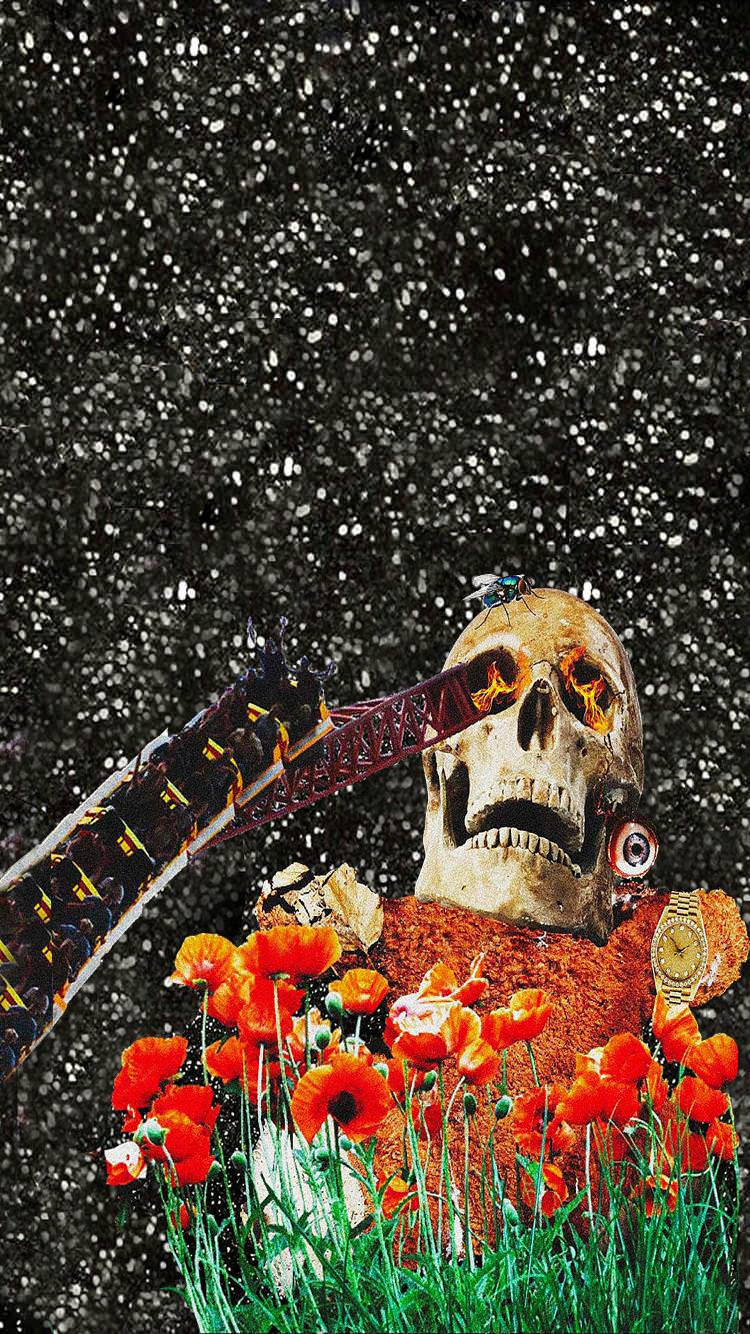 Travis Scott Astroworld Skull Aesthetic Wallpaper