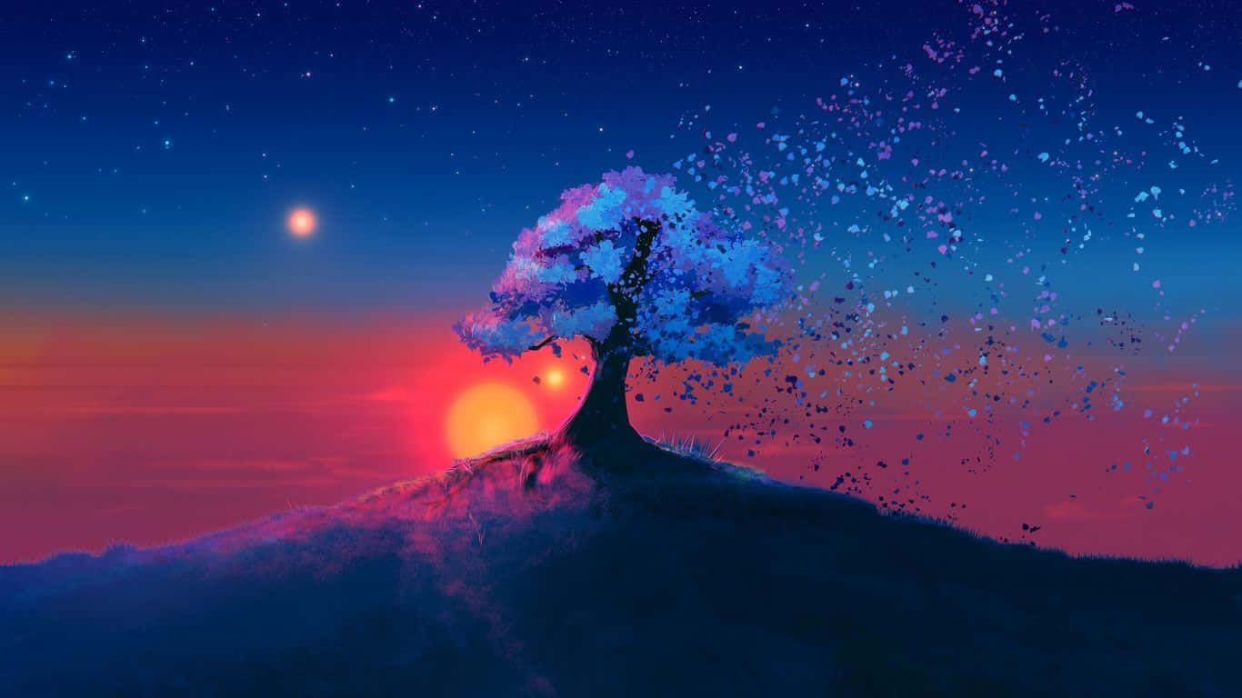 Tree Laptop 1366 X 768 Wallpaper