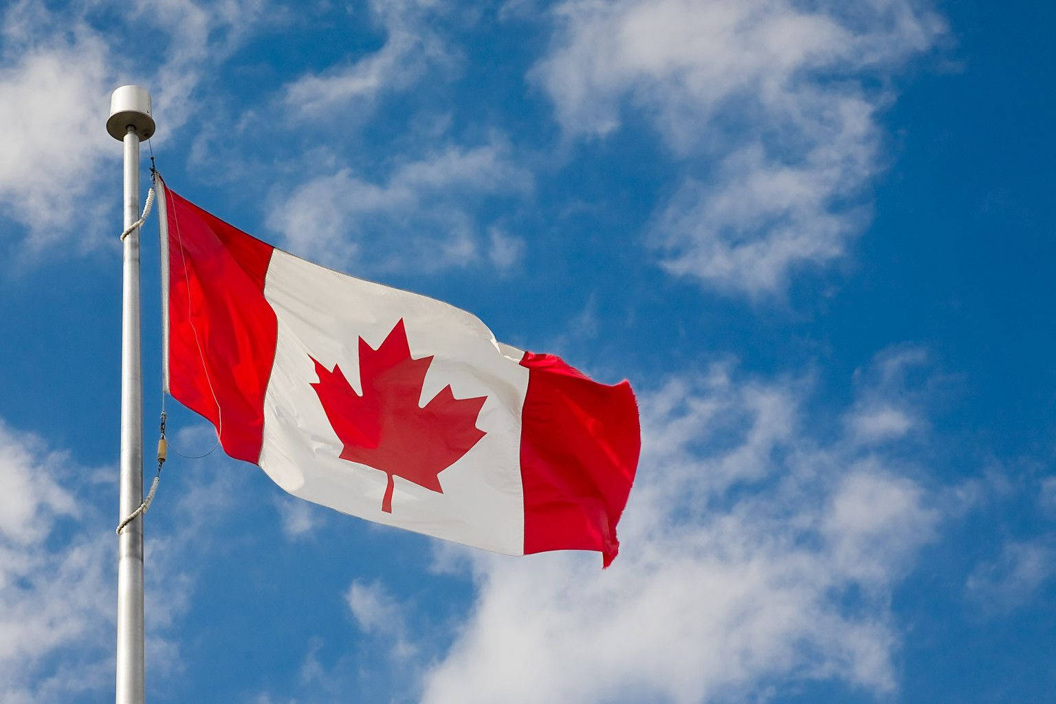 Trending Canada Flag On Pole Wallpaper