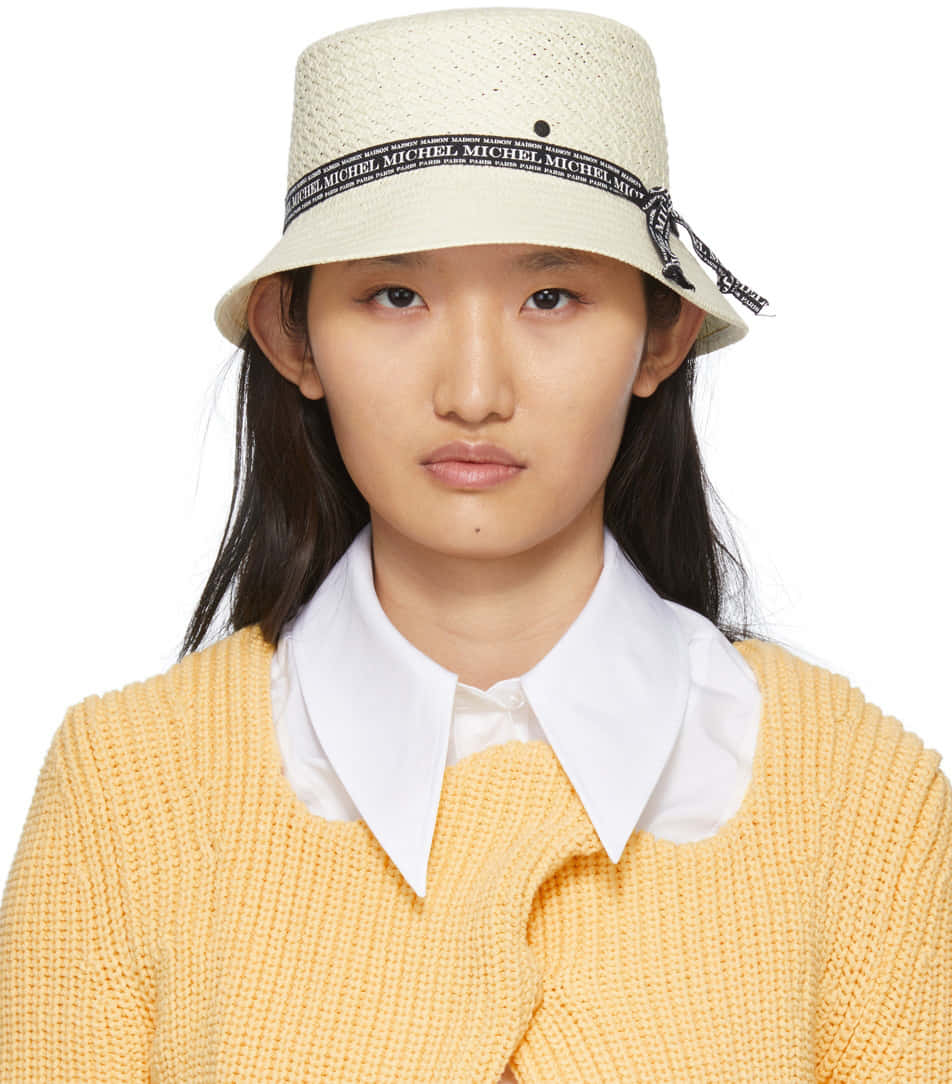 Trendsetting Maison Michel Yellow Bucket Hat Wallpaper