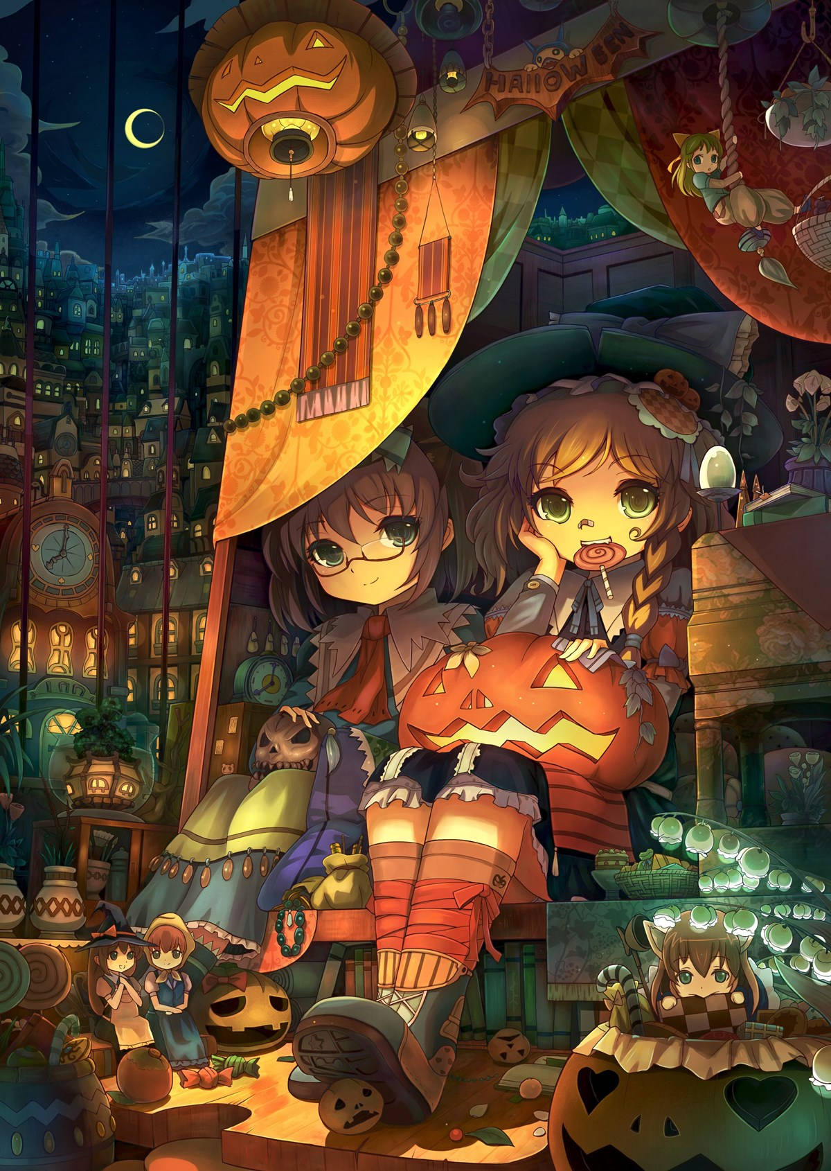 Trick Or Treat! Celebrate Halloween With Your Favorite Anime Characters Wallpaper