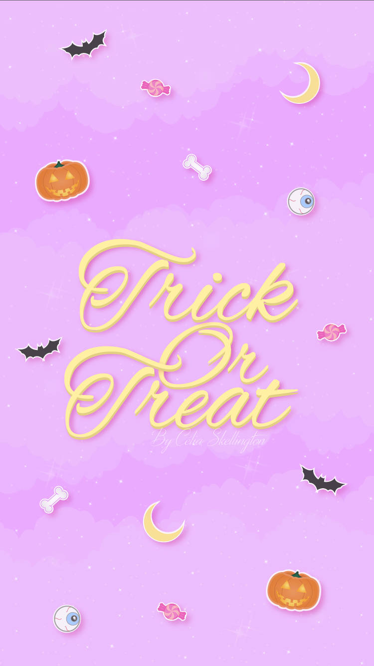 Trick Or Treat Pink Background Wallpaper