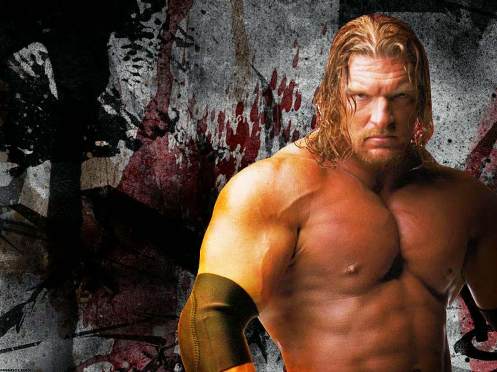 Triple H Black And Red Paint Wallpaper