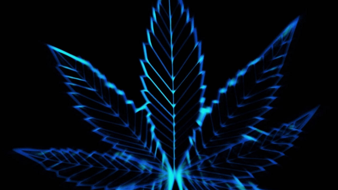 Trippy Dark Marijuana Leaf Wallpaper