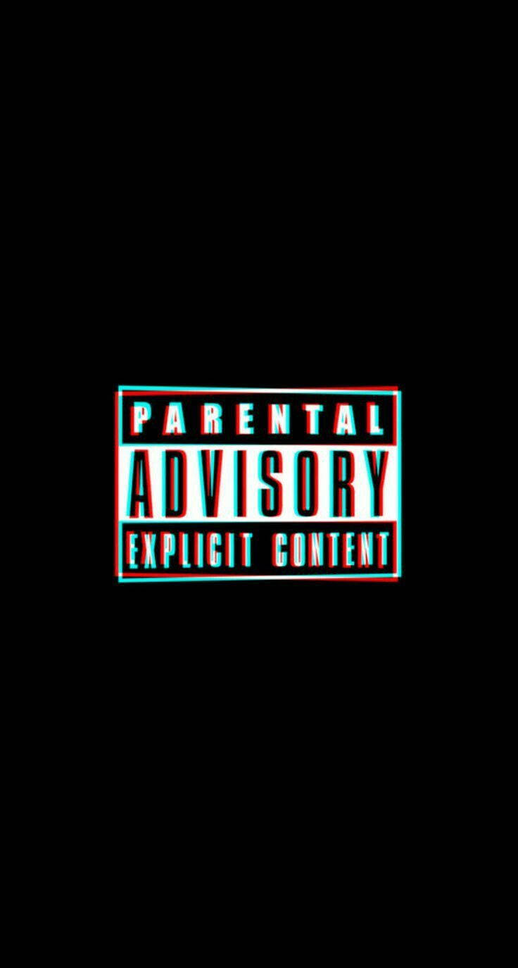 Trippy Dark Parental Advisory Logo Wallpaper