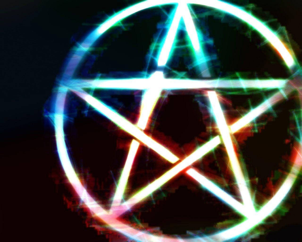 Trippy Wiccan Star Pentagram Wallpaper