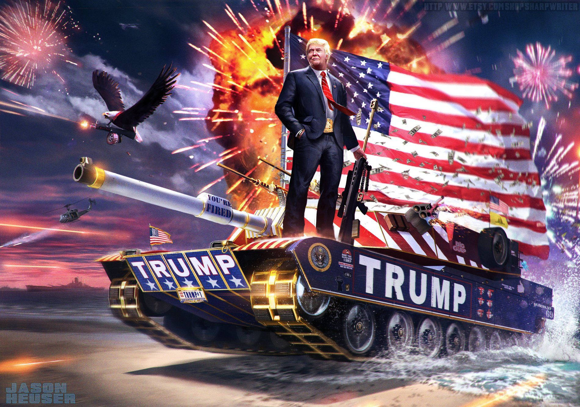 Trump Tank Ride Wallpaper