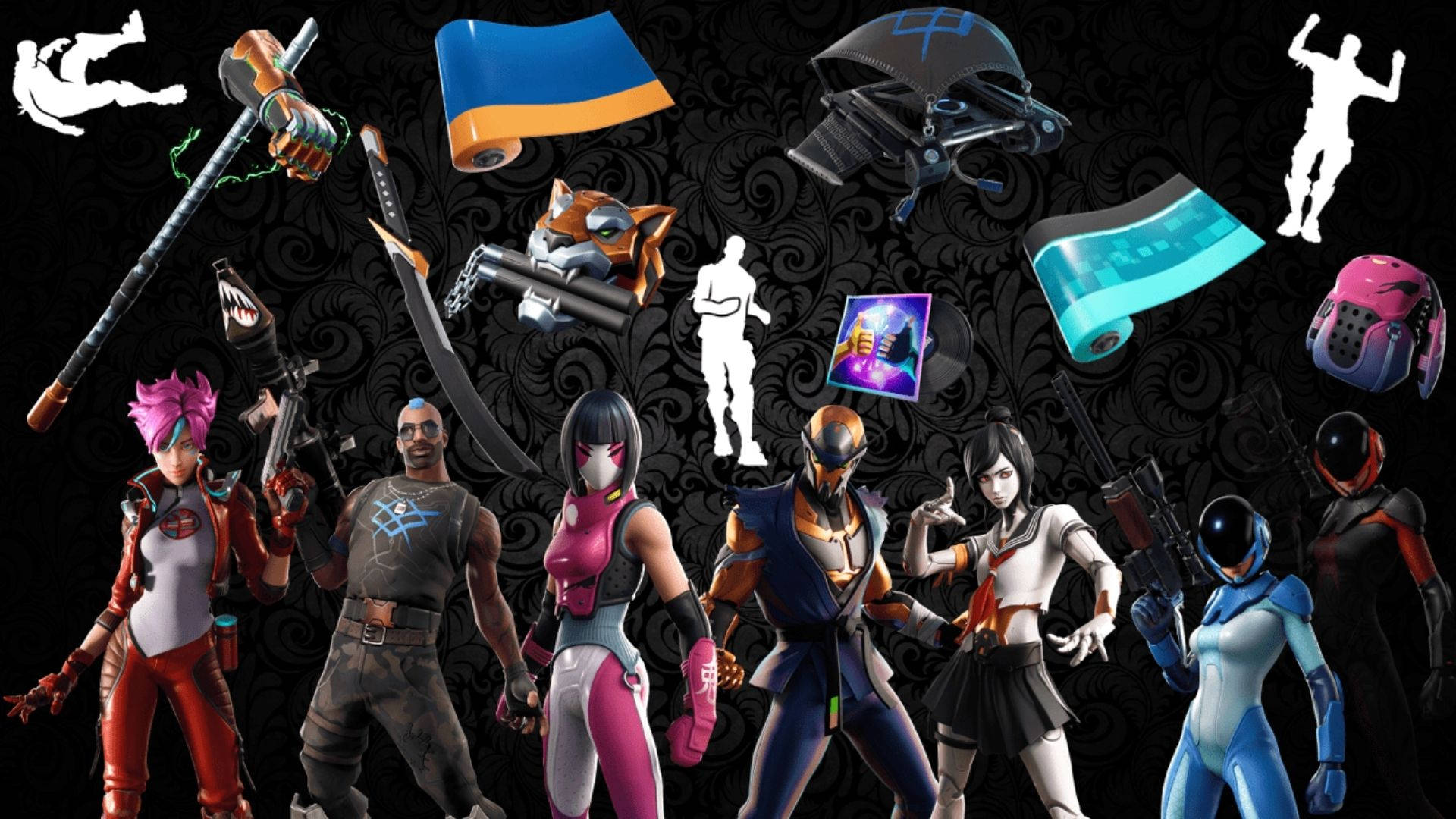 Download free Tsuki Fortnite Skin And Weapon Poster Wallpaper -  MrWallpaper.com