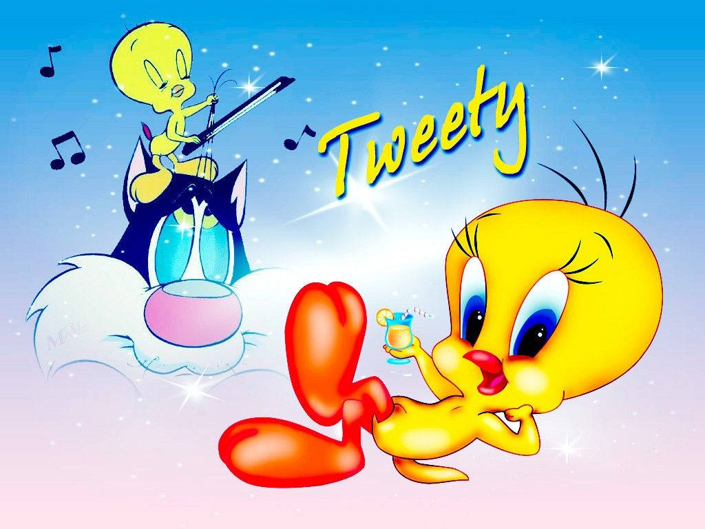Tweety Playing Music With Sylvester Wallpaper