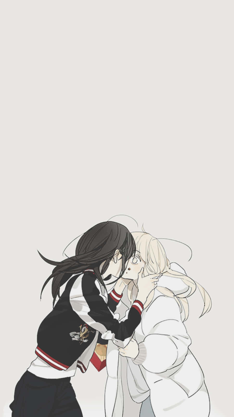 Two Anime Characters Enjoying A Romantic Moment Wallpaper