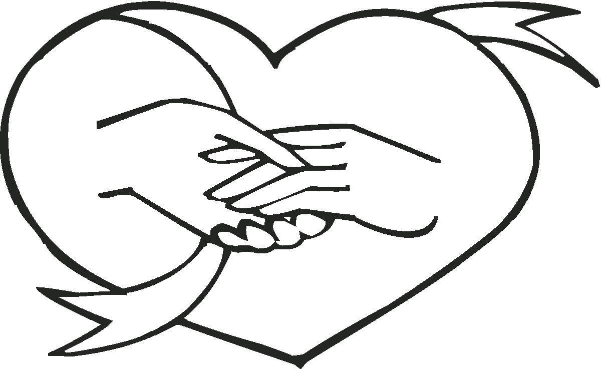 Two Hands Inside White Heart Wallpaper
