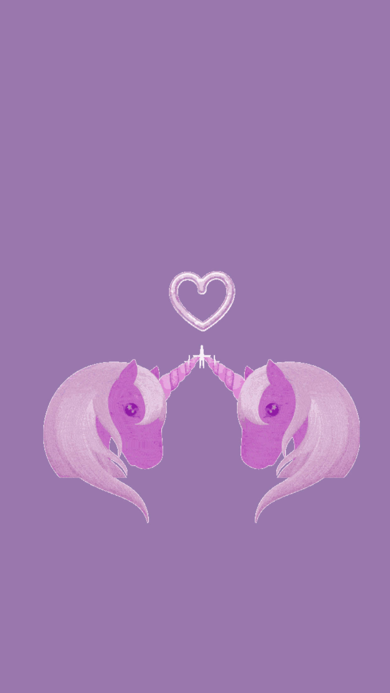 Two Magical Galaxy Unicorn Heart Wallpaper
