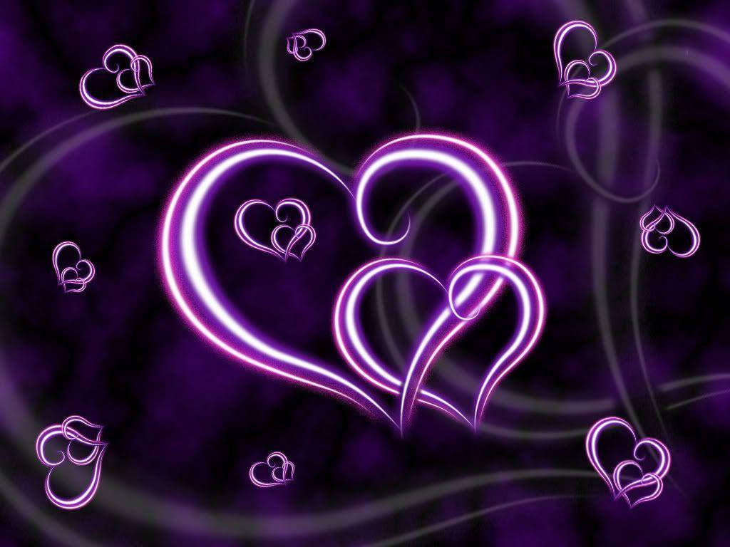 Two Purple Hearts Intertwined Wallpaper