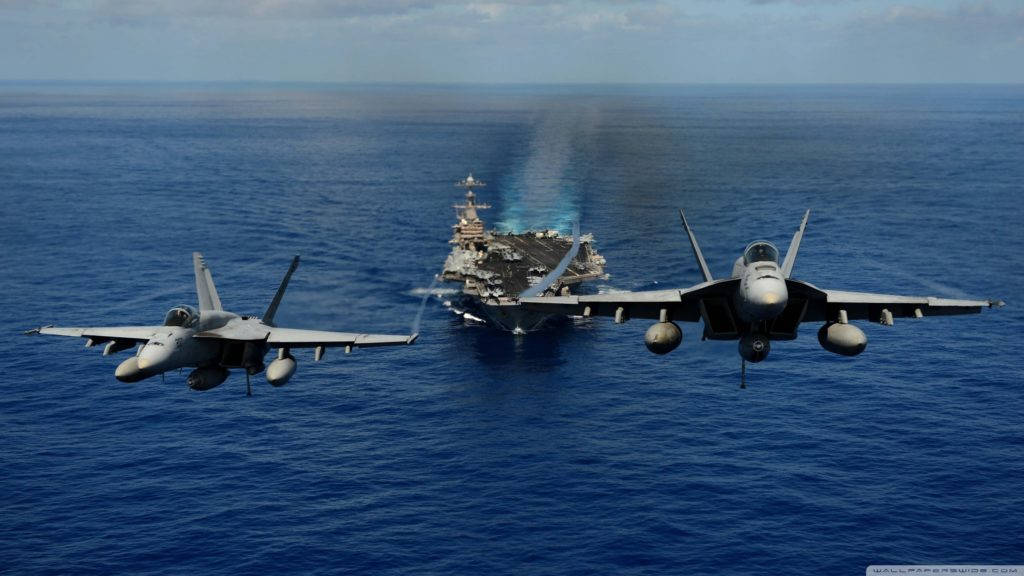Two U S Navy Jets Taking Off Wallpaper