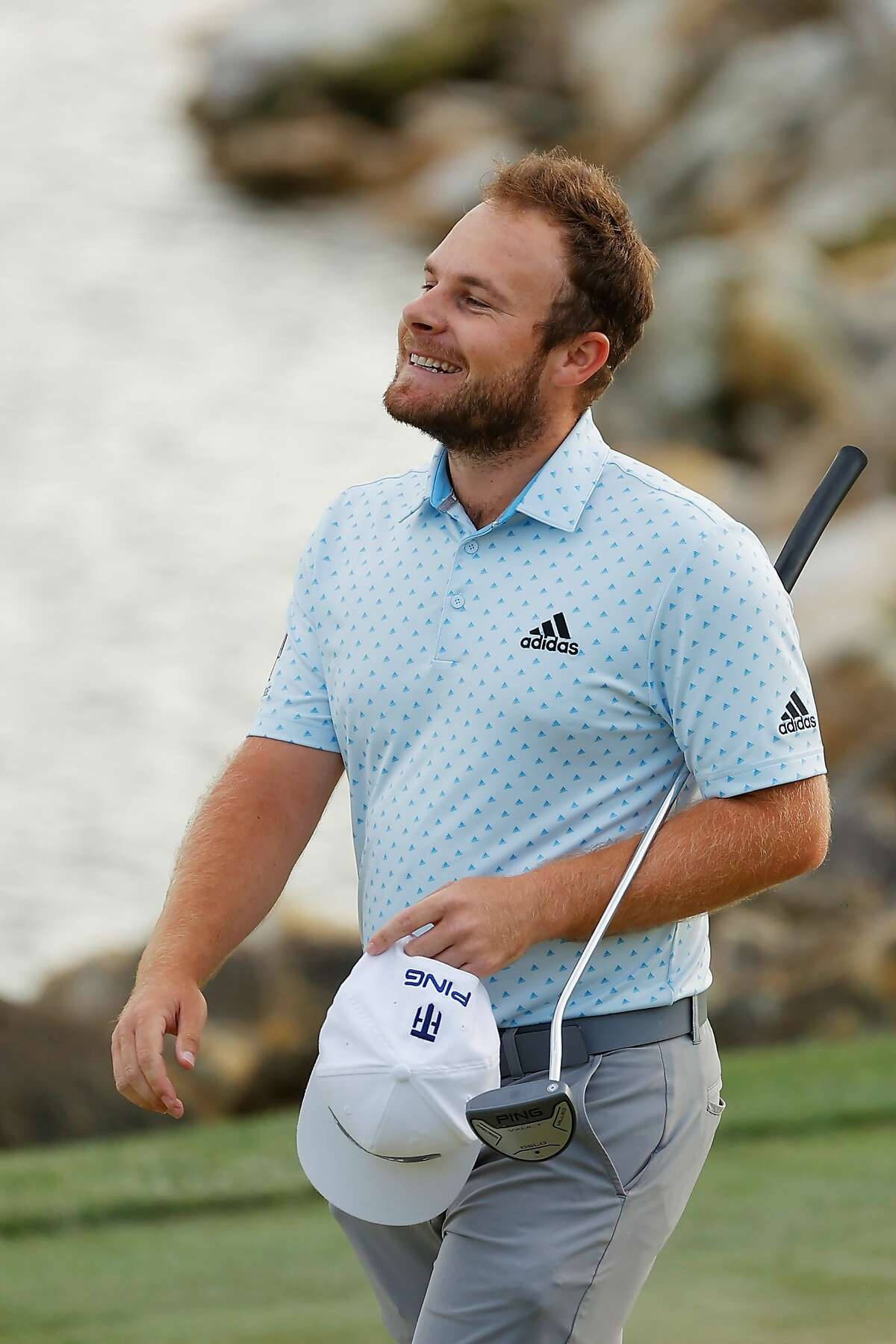 Tyrrell Hatton In Action On Golf Green Wallpaper