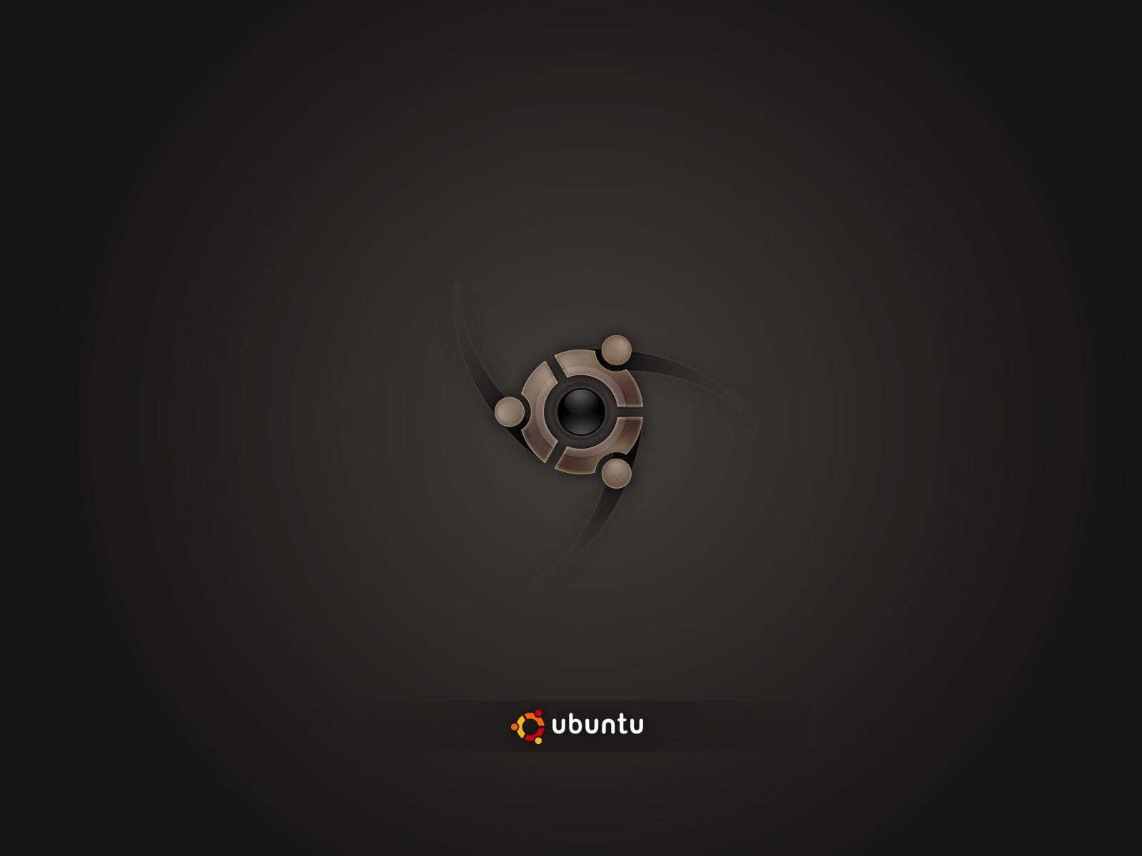 Ubuntu Linux Os Metallic Brown Wallpaper