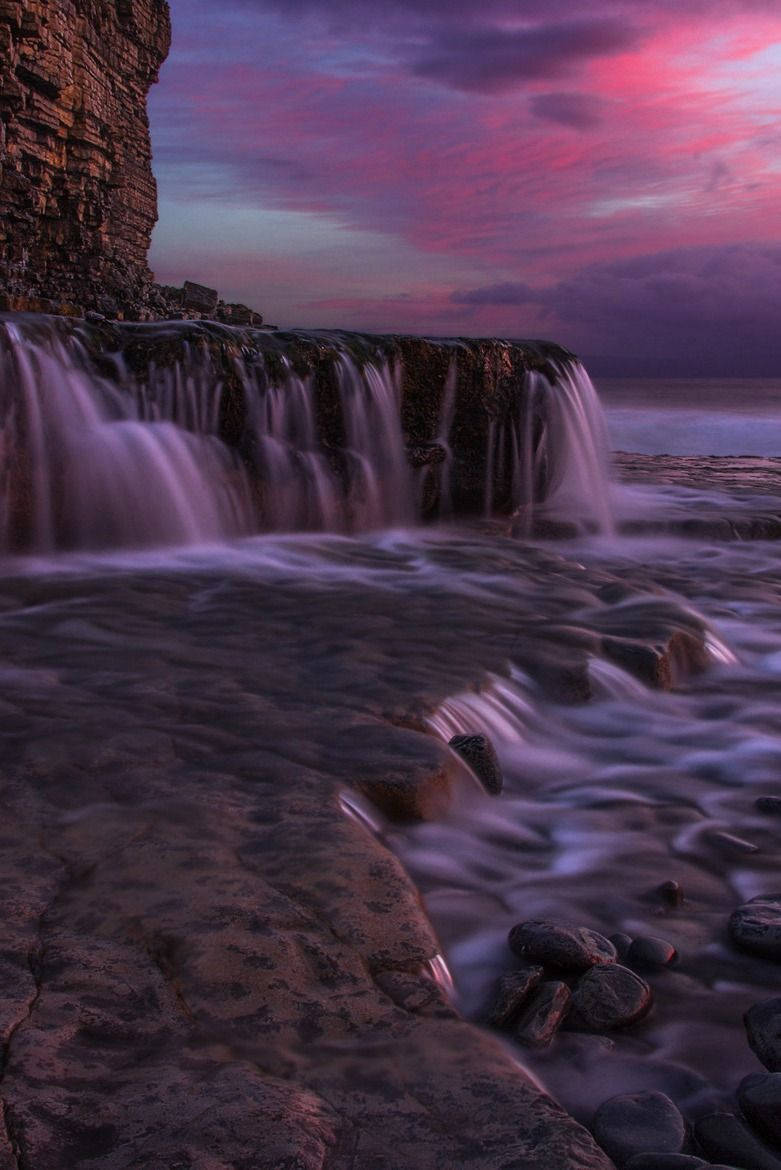 Uk Cliff Cape's Purple Sunset Wallpaper