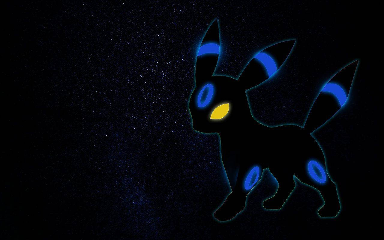 Umbreon Neon Blue Glow Wallpaper