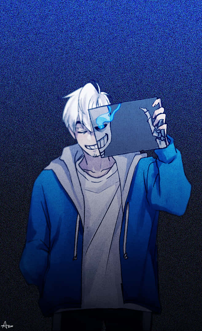 Undertale Sans With A Mischievous Grin Wallpaper