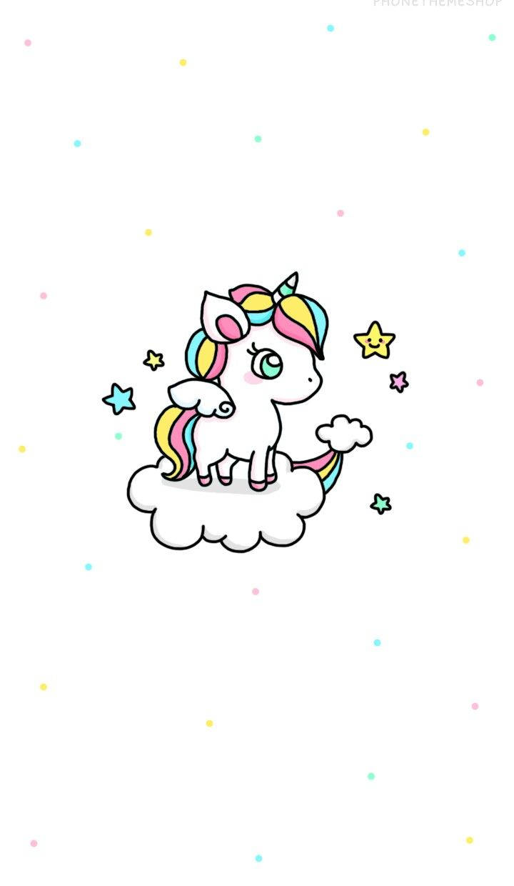 Unicorn Baby On Clouds Wallpaper