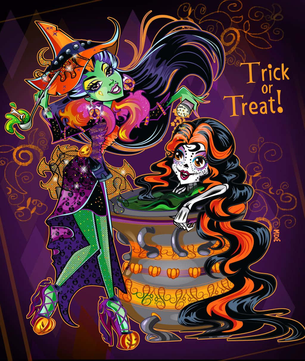 Unique And Vibrant Monster High Characters Wallpaper