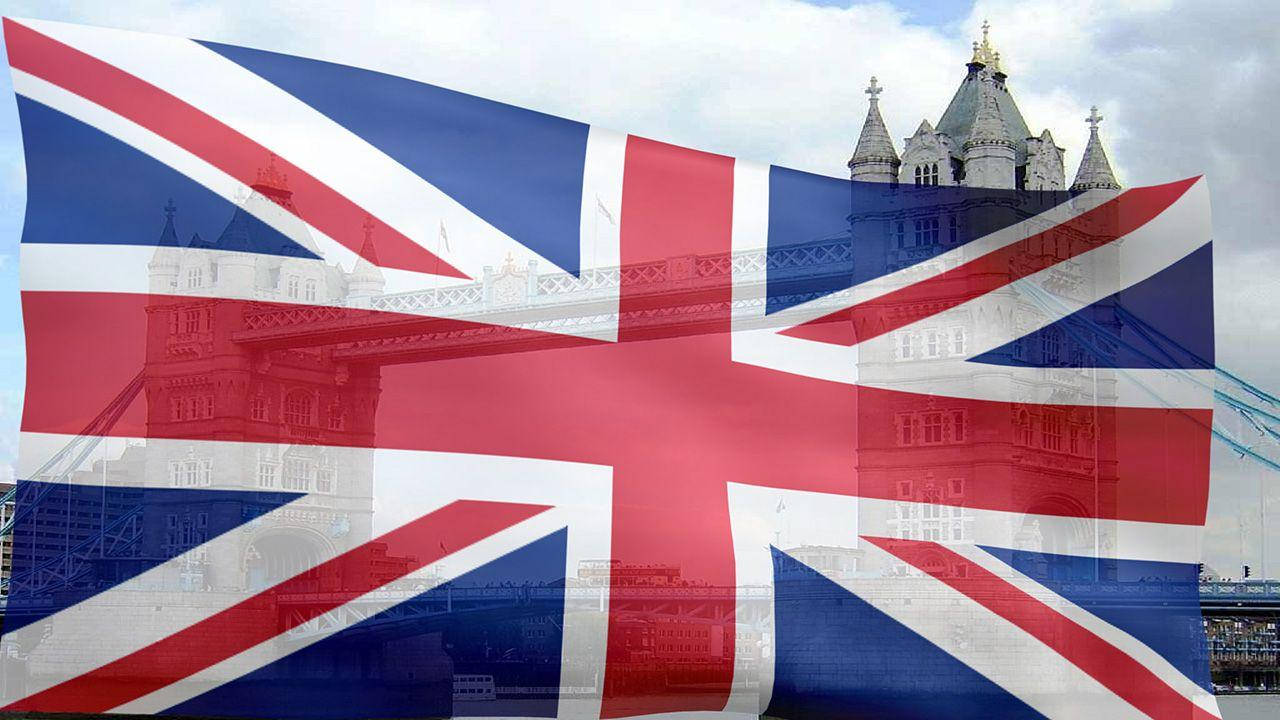 United Kingdom Flag And Tower Bridge Wallpaper