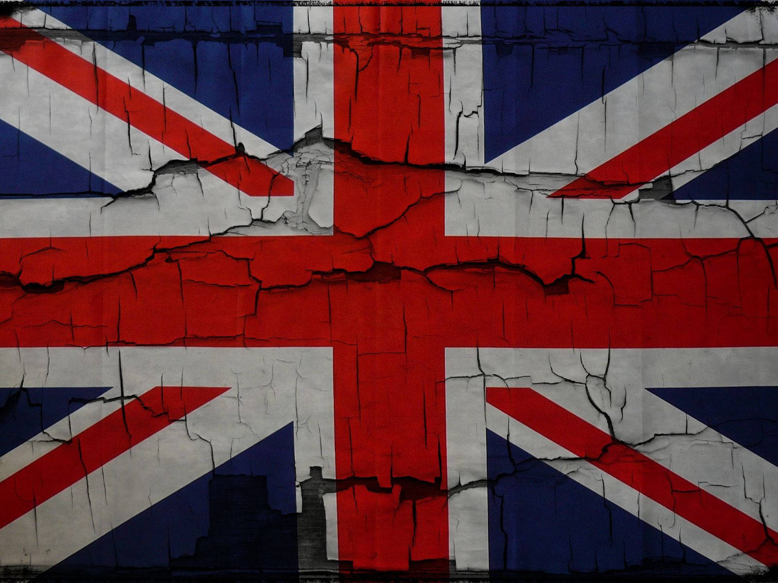 United Kingdom Flag On Cracked Wall Wallpaper