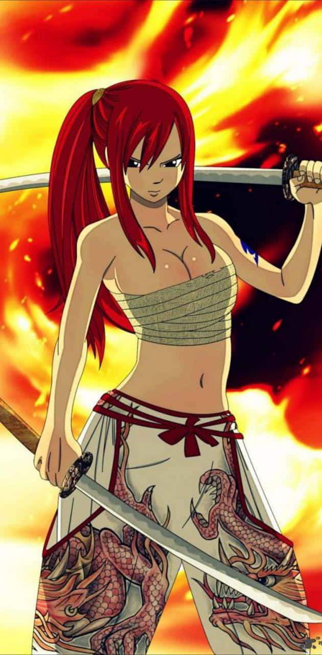 Unleash The Power Of Erza Scarlet Wallpaper