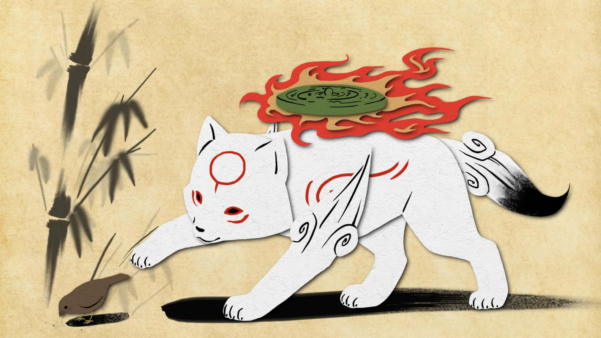 Unleash The Power Of Nature With Amaterasu In Okami Hd Wallpaper