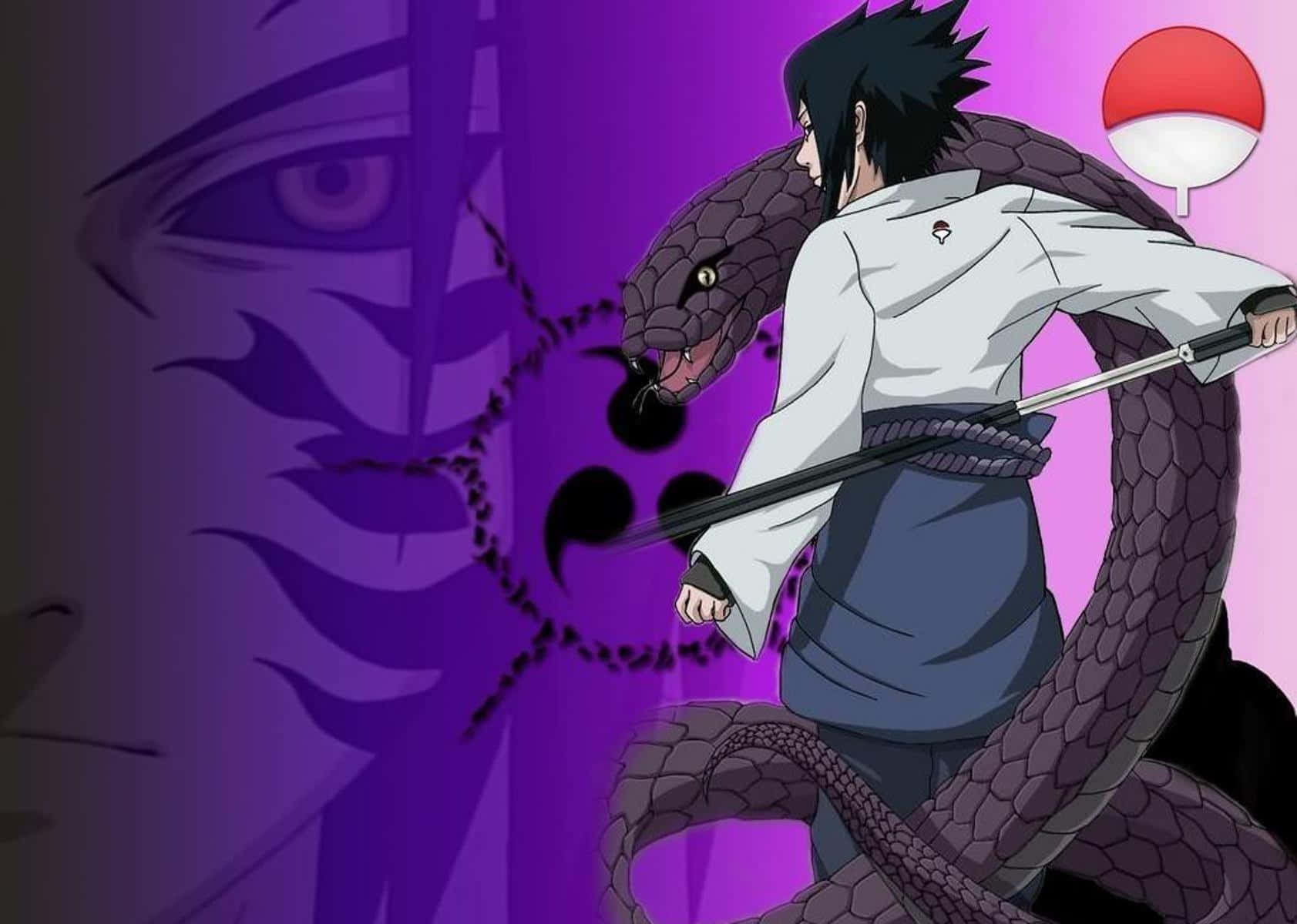 Unleash The Team 7 Sasuke Of Ultimate Power, Decked In An Exotic Purple Lightning-shrouded Design Wallpaper