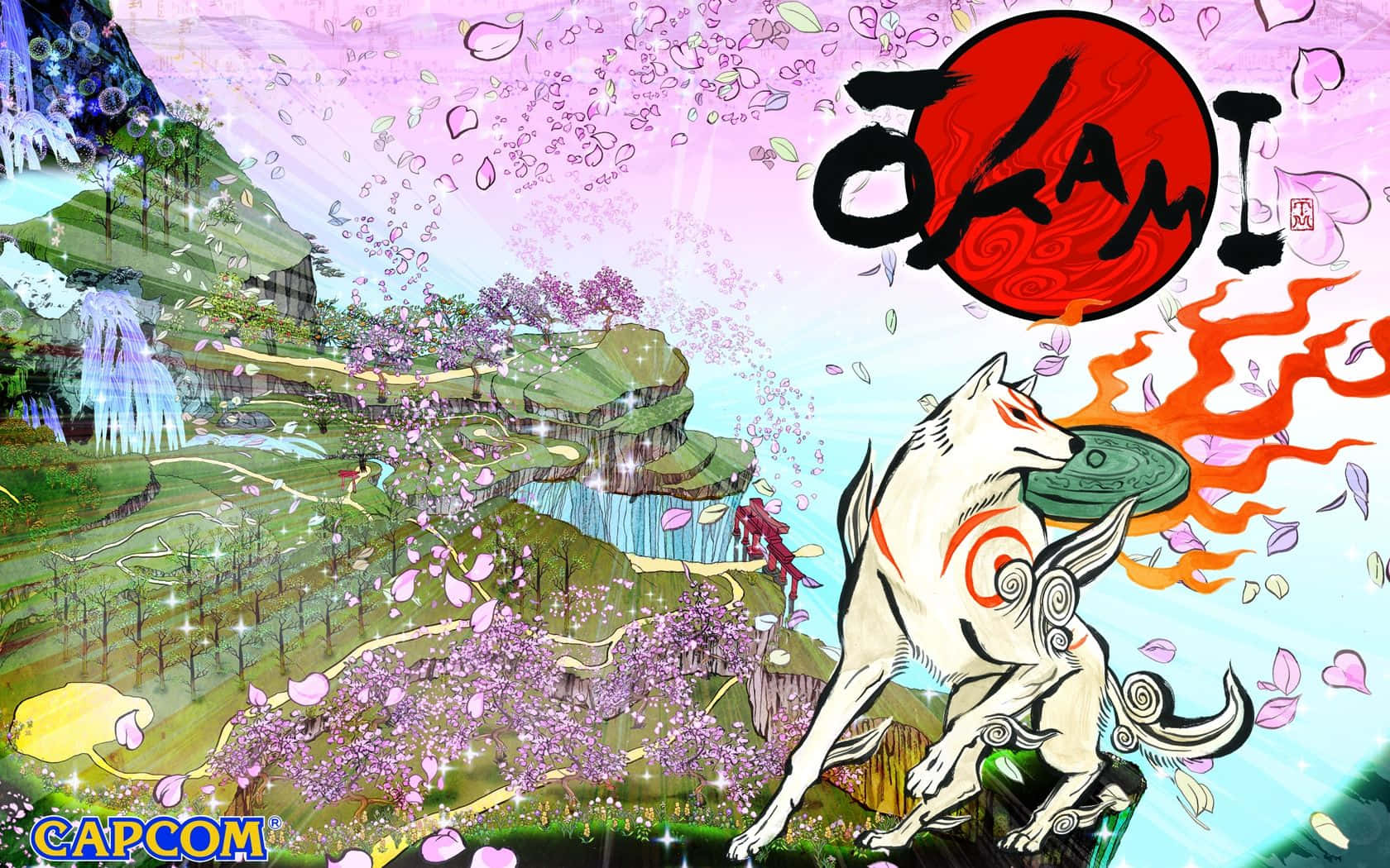 “unlock The Supernatural Secrets Of Okami Hd” Wallpaper