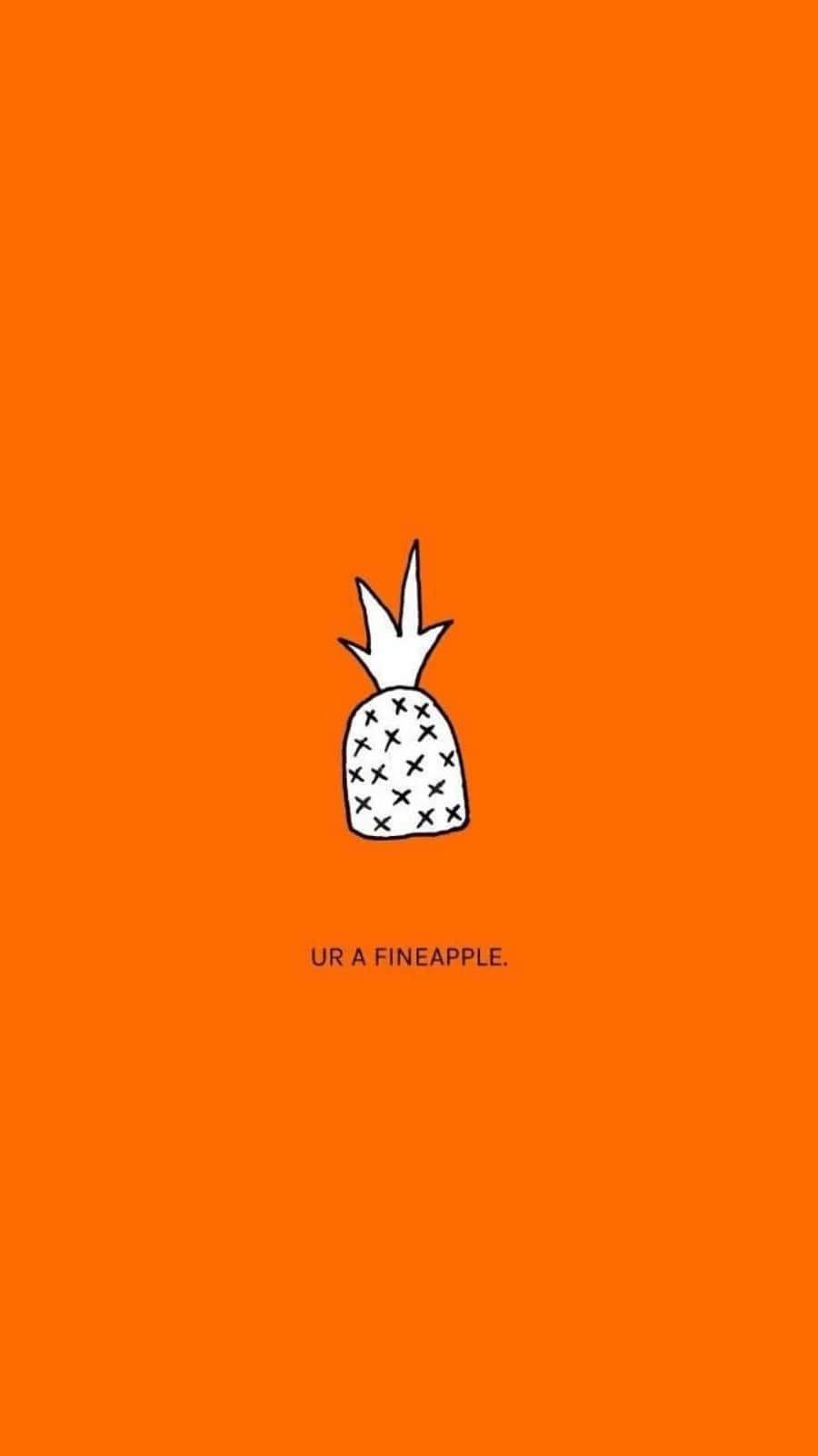 Ur A Fineapple Cute Orange Pineapple Wallpaper