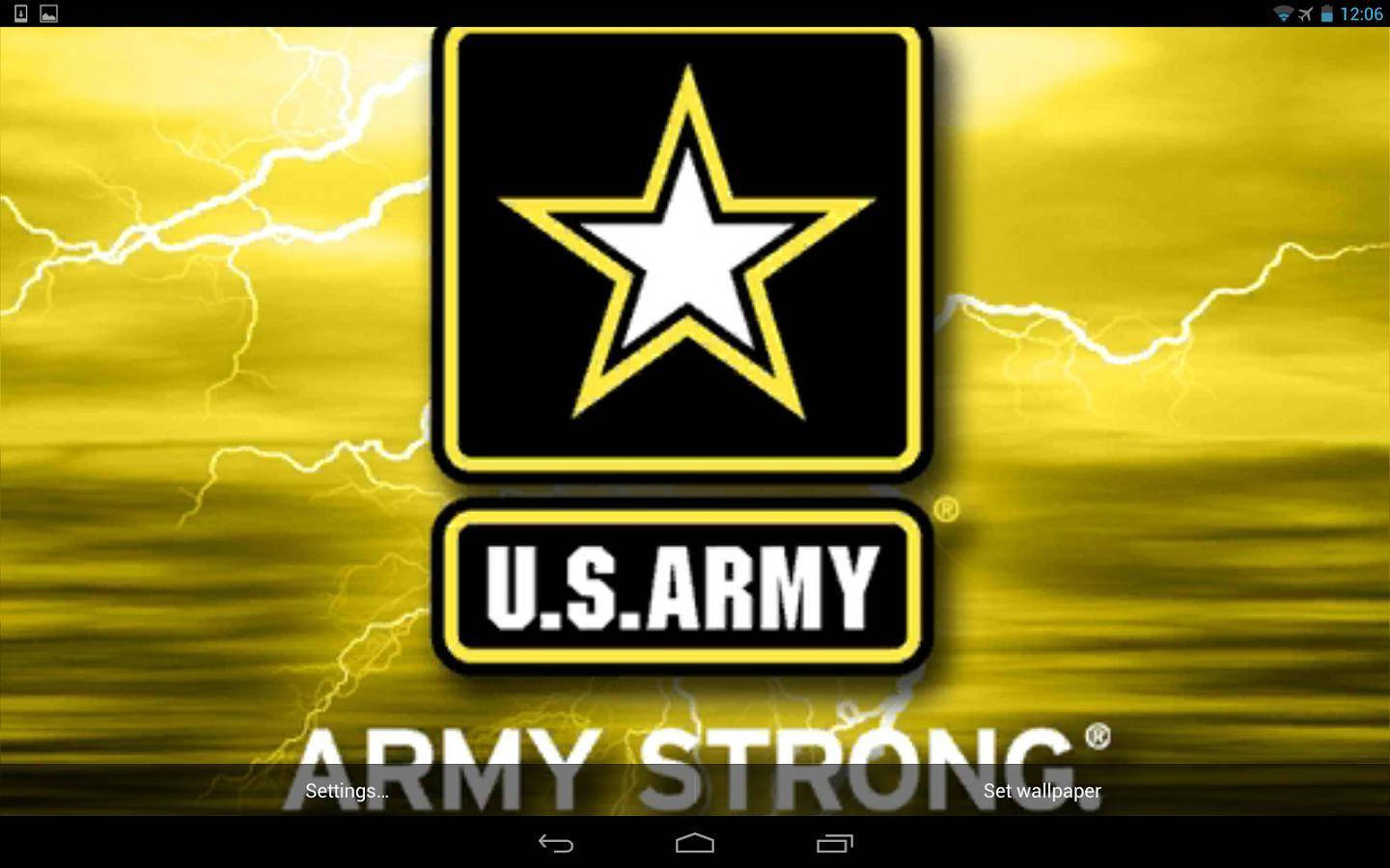 Us Army Bright Yellow Lightning Effect Wallpaper