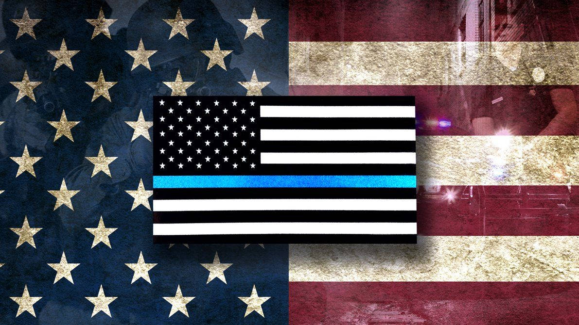 Us Police Blue Line Wallpaper