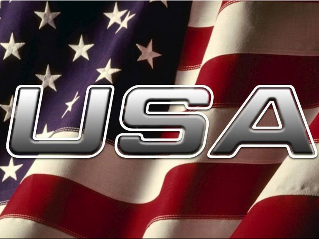 Usa Flag With Usa Text Wallpaper