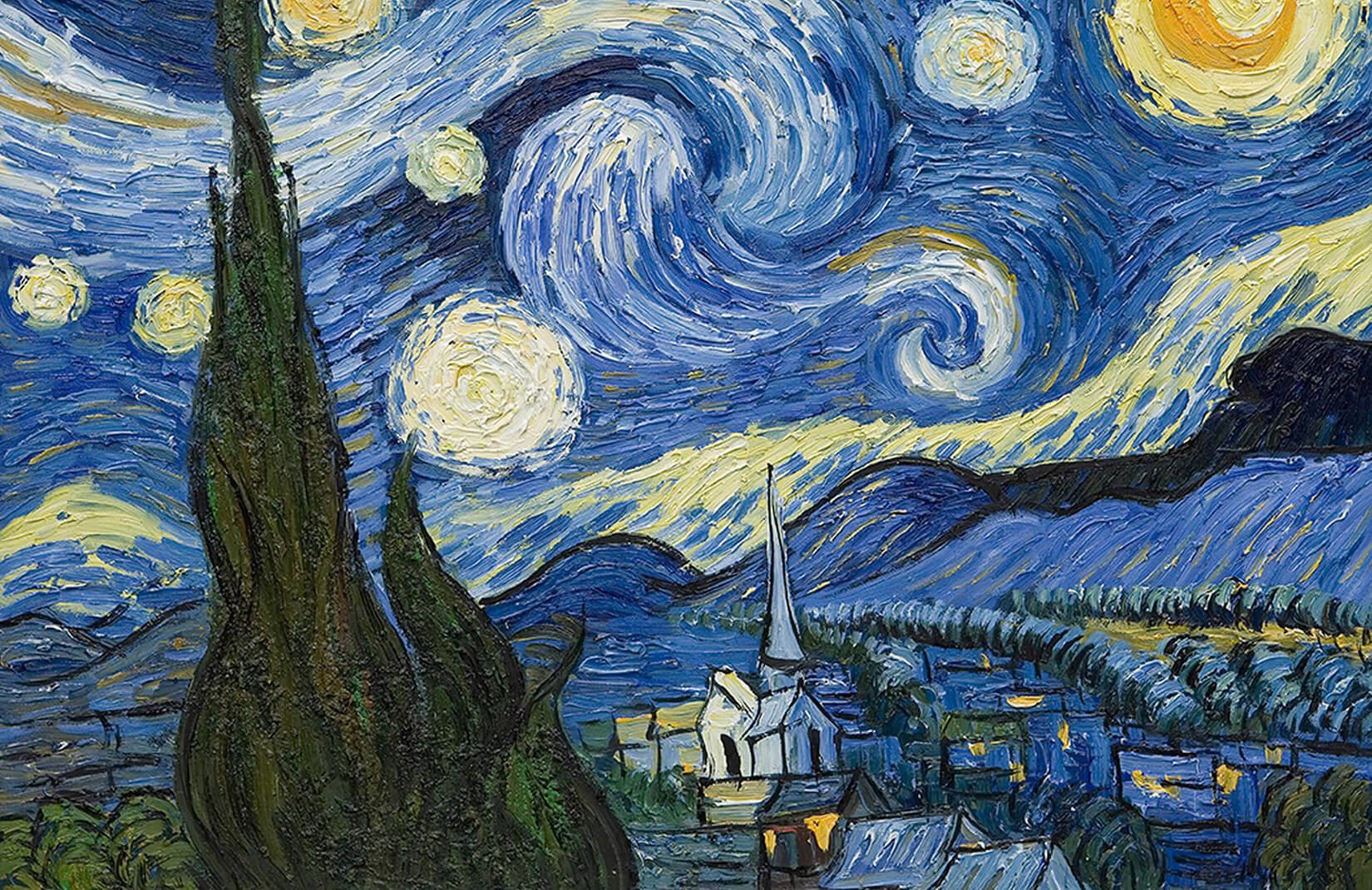 Van Gogh Inspired Starry Night Painting Wallpaper