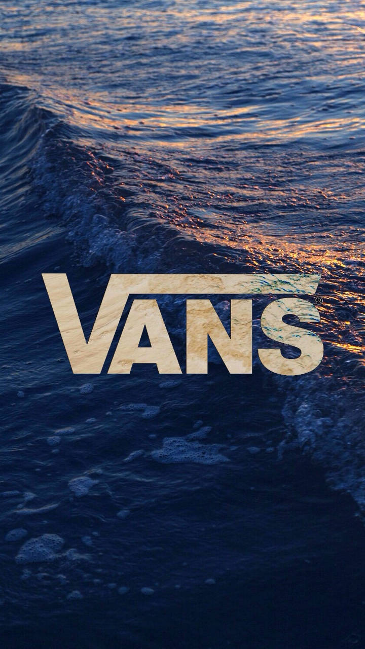 Vans Logo On Sea Waves Wallpaper