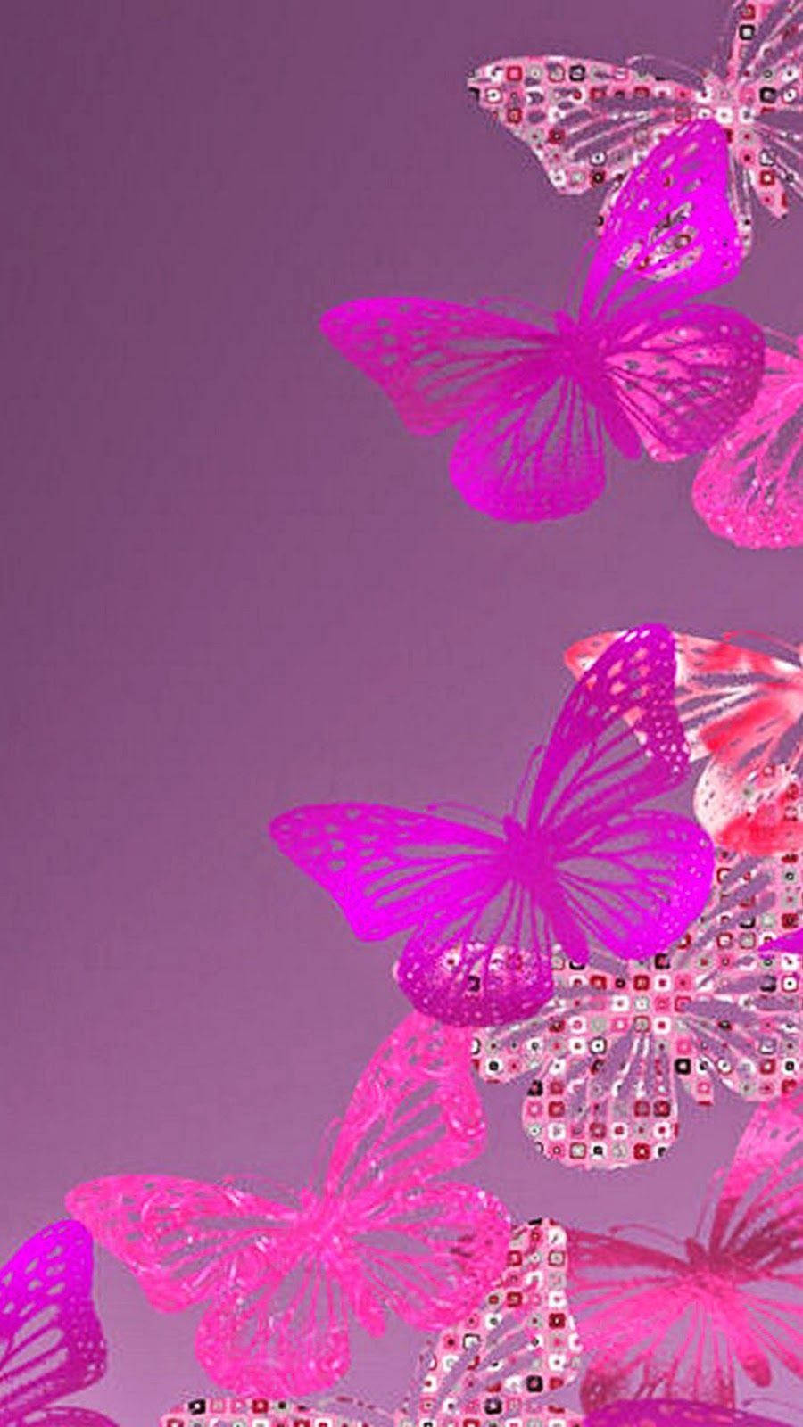 Various Stencil Purple Butterfly Phone Background Wallpaper