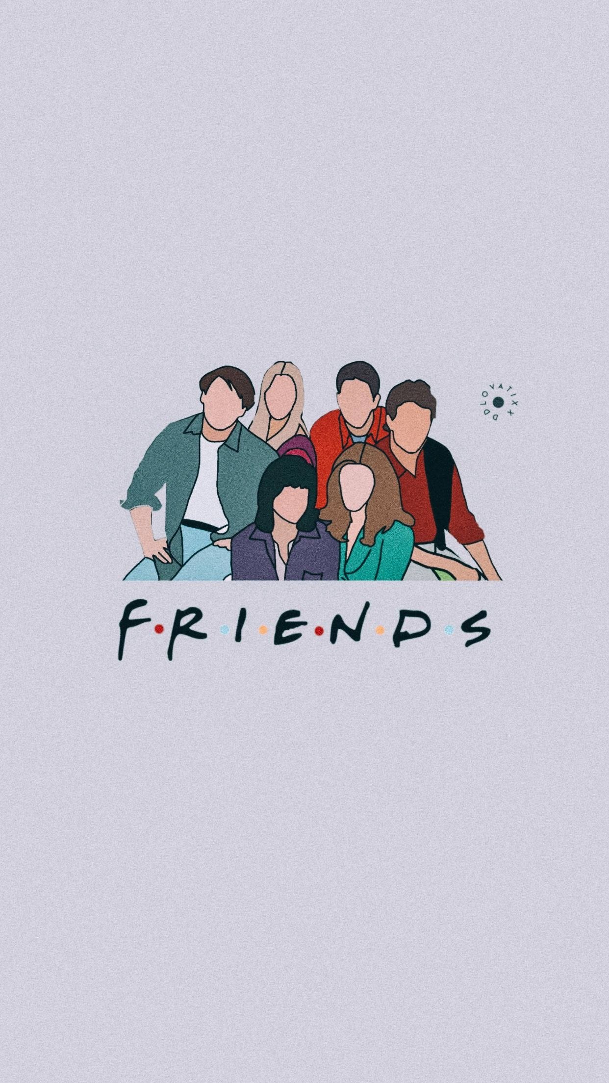 Vector Art Of Friends Phone Wallpaper