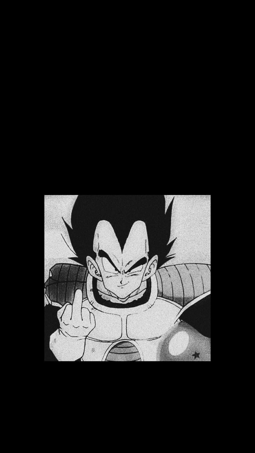 Vegeta In Black And White Wallpaper