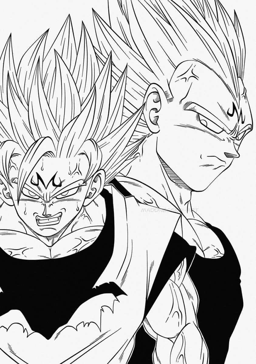 Vegeta In Black And White Wallpaper