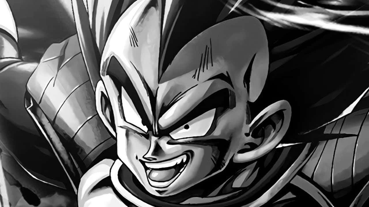 Vegeta Ready To Power Up In Black And White Wallpaper