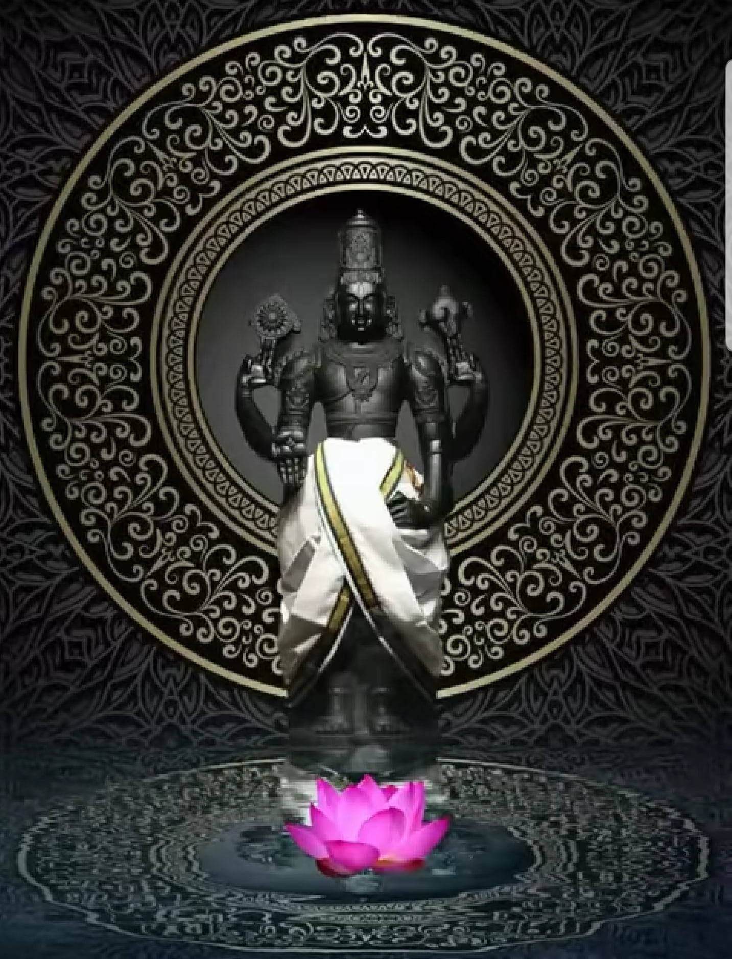 Venkateswara Swamy With Pink Indian Lotus Wallpaper