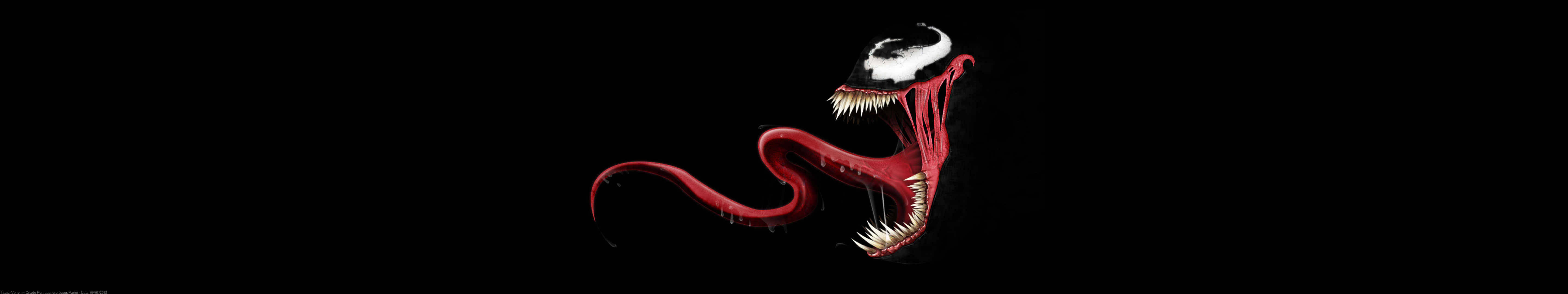 Venom Mouth Triple Monitor Wallpaper