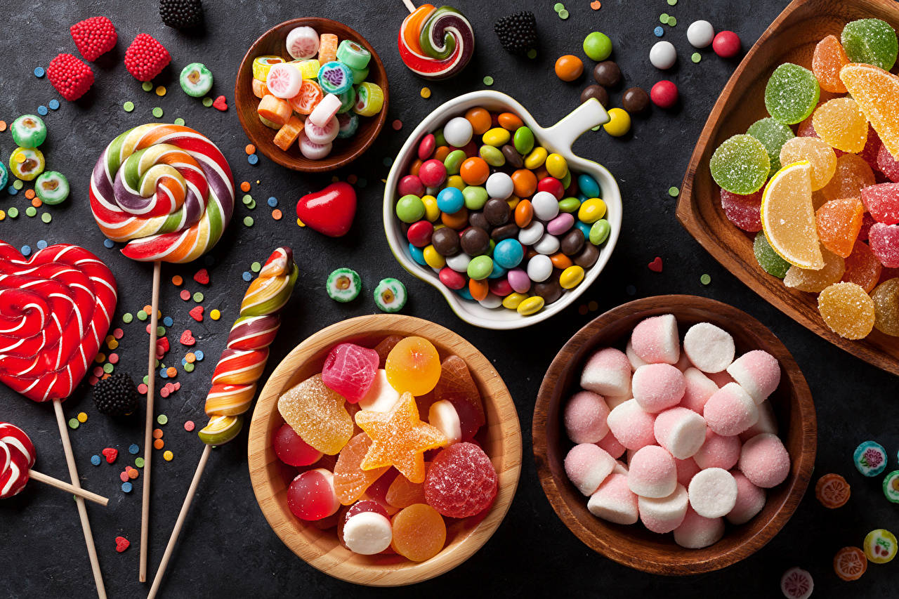 Vibrant 3d Marshmallow Sweets Wallpaper